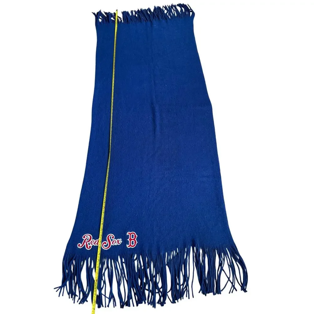 Boston‎ Red Sox Blanket Scarf Wrap Blue With Tassels MLB Baseball Soft Warm